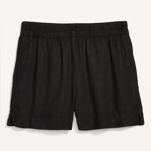 Old Navy High-Waisted Beach Linen Pull-On Shorts Size XL Black Jack